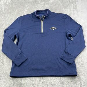Callaway XL Weather Series Blue 1/4 Zip Athletic Golf Sweater Sweatshirt